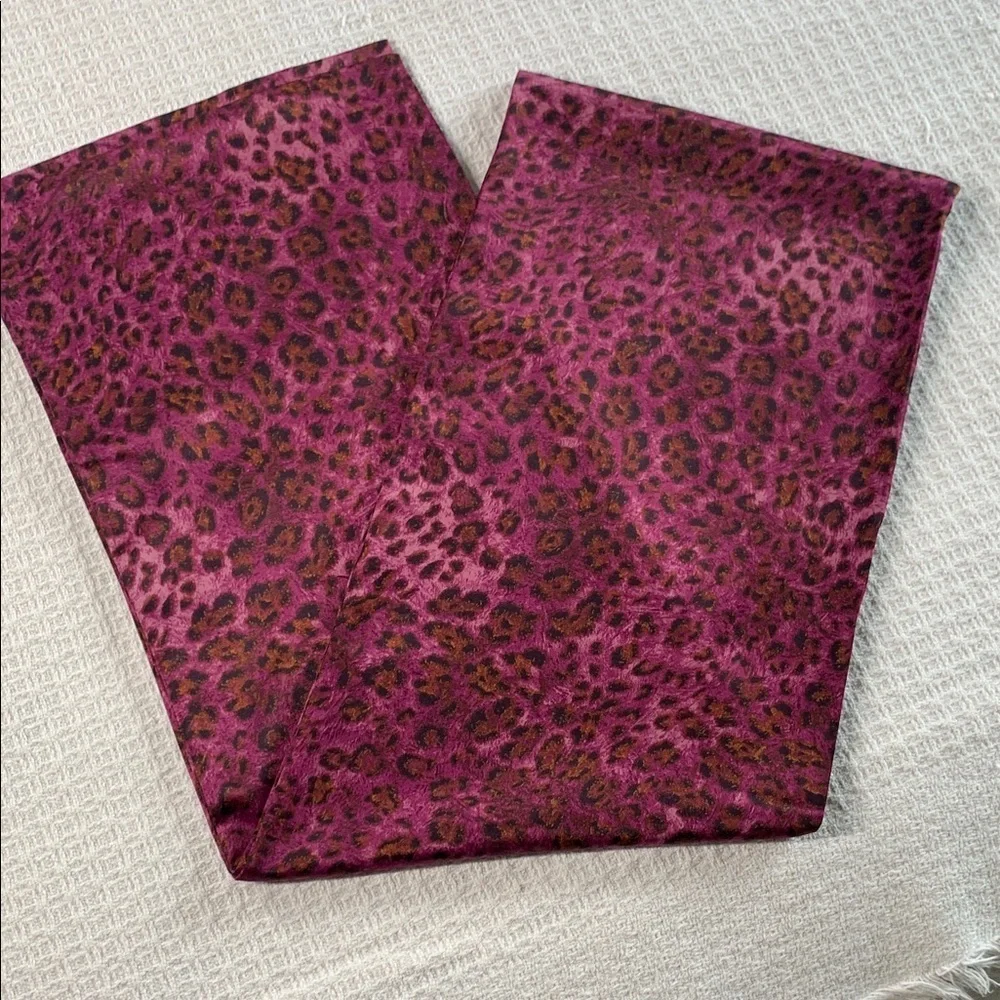 Pink leopard silky scarf- double thickness material